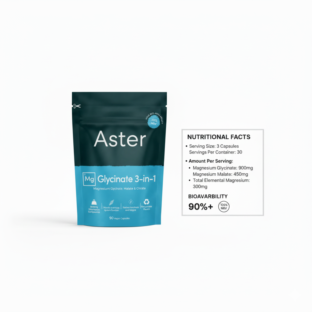 aster Magnesium Glycinate 3-in-1 formula for Balance+