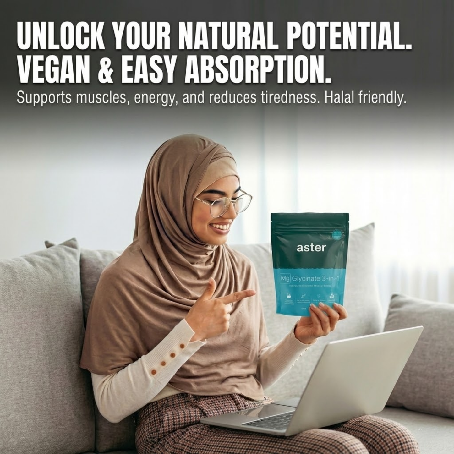 Aster Magnesium Glycinate 3-in-1 Balance+