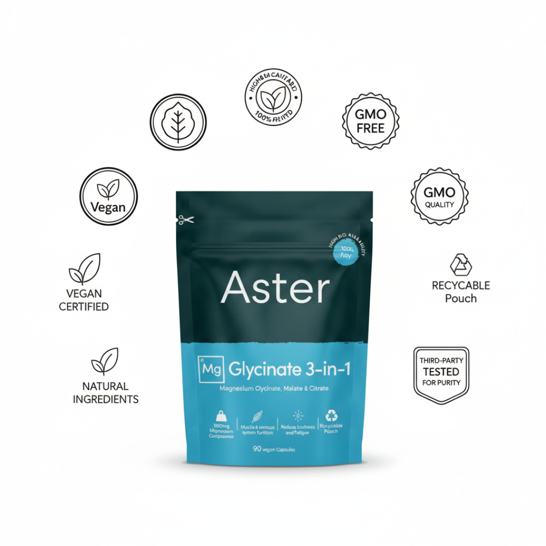 aster Magnesium Glycinate 3-in-1 formula for Balance+
