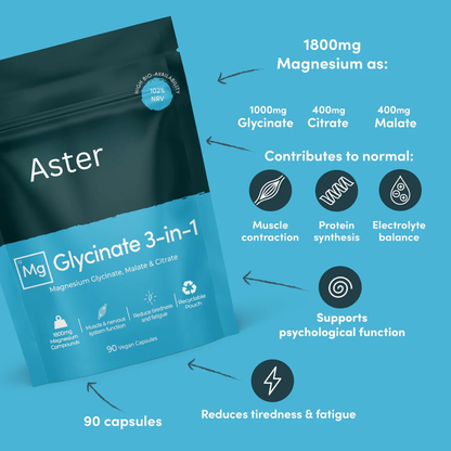 aster Magnesium Glycinate 3-in-1 formula for Balance+